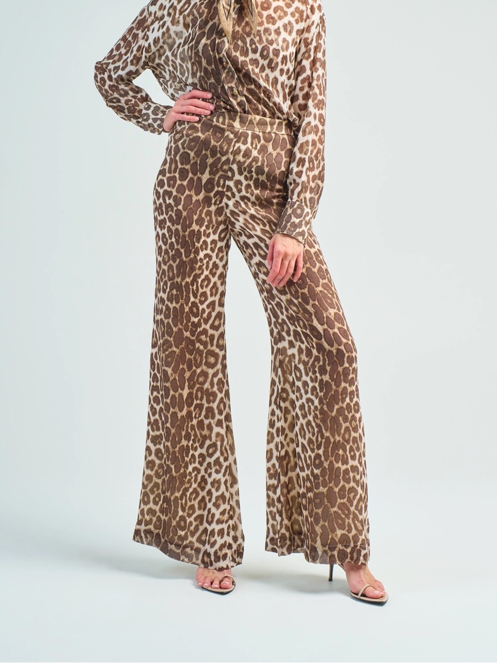 Zimmermann Illustration Flare Chocolate Leopard Pants